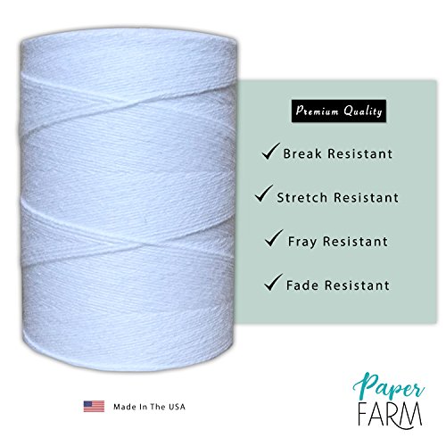 100% Cotton Loom Warp Thread (Pure White), 8/4 Warp Yarn (800 Yards), Perfect for Weaving: Carpet, Tapestry, Rug, Blanket or Pattern - Warping Thread for Any Loom - color: Pure White