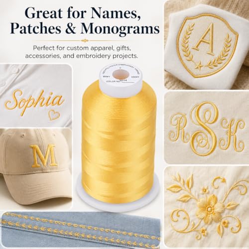 Simthread 5500Yds/5000M 40WT Polyester Embroidery Thread Butternut S024 - color: ButternutS024