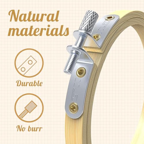 Embroidery Hoops Set, Cross Embroidery Hoop Round Bamboo Adjustable Frame Circle Ring Hoops for Embroidery, Size-6"/8"/10" Ornament and Art Craft Sewing, Christmas Decoration (Pea Yellow, 3 Pcs)