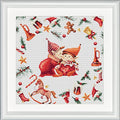 DUTCH STITCH BROTHERS - Counted Cross Stitch Kit - DSB019A - Christmas Elves 3 - Aida - 9,8 x 9,8 Inch - DIY for Adults - color: Christmas Elves 3 Aida