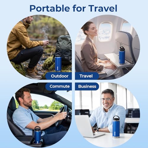 AUVON Large Vacuum Insulin Cooler Travel Case TSA Approved, 220g Ice Pack