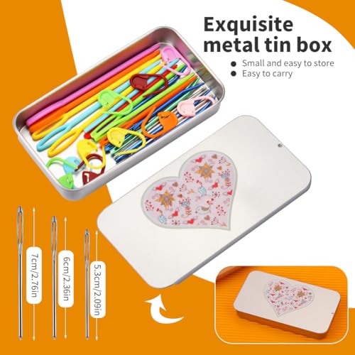 FTEVEN 36PCS Plastic Needles, Large Eye Plastic Yarn Needles Blunt - color: Mixed, size: 36Pcs