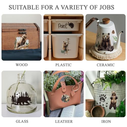 OLYCRAFT 3Pcs/Set Jungle Bear Rub on Transfers for Furniture and Crafts - style: Bears