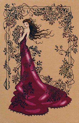 Lady of Mystery Beaded Counted Cross Stitch Kit by Nora Corbett Mirabilia Designs MD152(Bundle:Cross Stitch Chart,Beads,Silk Floss)Multi Color
