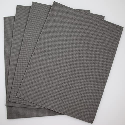 KCS 4/6 pc of 12" x 18" 18CT Counted Cotton Aida Cloth Cross Stitch Fabric (4 pc, Medium Grey) - color: Medium Grey, size: 4 pc