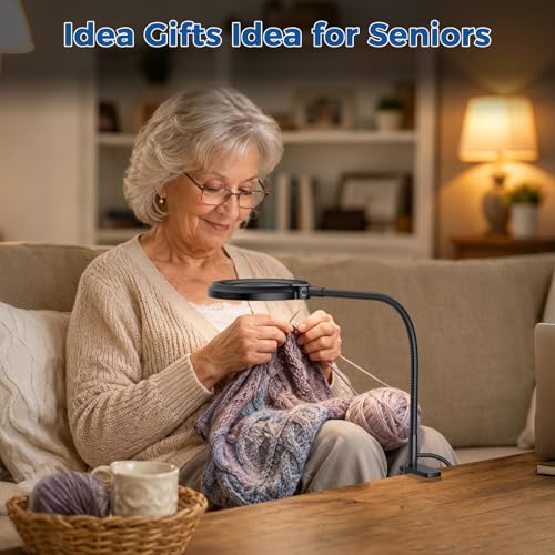 30X 10X Magnifying Glass with Light and Stand, 90 LED 5 Color, Square - size: Square