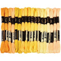 18 Skeins 157.5 Yards Gold Variegated Embroidery Floss Thread 6 Ply Srings Friendship Bracelet Craft Polyester Cross Stitch Threads String for Sewing Making Knitting Clothes Stitching DIY - color: Gold