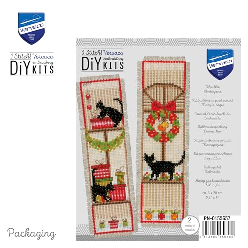 Vervaco Counted Cross Stitch: Bookmark: Christmas Atmosphere: Set of 2, 6 x 20cm, N