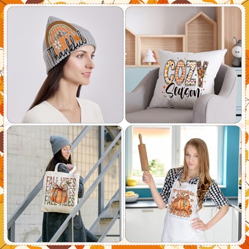 Yuntau 30 Pcs Western Fall Iron on Transfers Patches, DTF Vinyl Decal - style: Autumn Leopard Print
