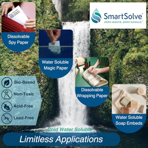 2 pt. Water-Soluble Bio-Based Paper | Dissolves Quickly in Water | Biodegradable | Eco-Friendly | Tracing, Sewing Patterns, Crafts | Letter Size 8.5” x 11” | Pack of 25 White Sheets - style: Pack of 25