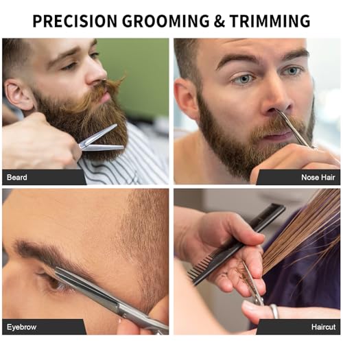 Nose Hair Scissors Eyebrow Scissors Round Tip Professional Grooming Scissors Stainless Steel Small Trimming Scissors for Eyelashes Mustache Facial Hair Sewing Embroidery AsonTao - style: Small scissors -Round design