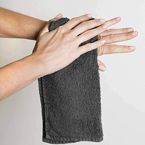Bulk 216-pack Commercial Cotton Mop Towels, Hotels & Bar, 16x19 in, Grey - color: Grey, size: 216 Pack