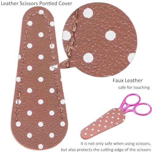 BIHRTC 3.6" Little Bird Scissors with Artificial Leather Cover for Crafts - color: Rose, size: 3.6inch