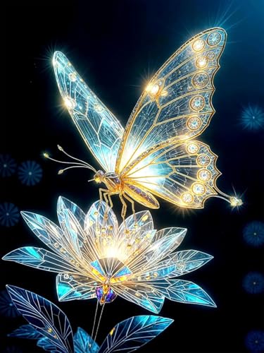 Butterfly Flower Stamped Cross Stitch Kits Flower Cross Stitch Patterns,Dimensions Cross Stitch Kits Embroidery Kit Arts and Crafts for Beginners 15.7x11.8 inch - color: D039