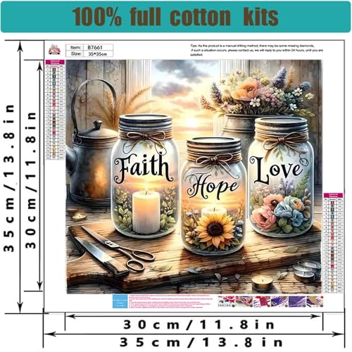 Tiwabb Wishing Bottle Stamped Cross Stitch Kits for Adults Beginners - color: Cross stitch-8