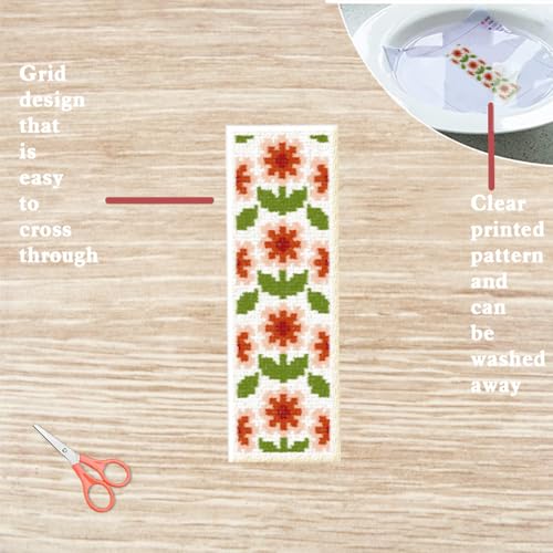 FREEBLOSS 6 Set Bohemian Cross Stitch Bookmark Kit - style: Simple Boho