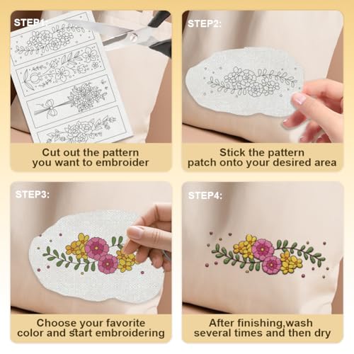 16Pcs Floral Bookmark Corner Water Soluble Hand Sewing Stabilizer - style: Flower Vine A