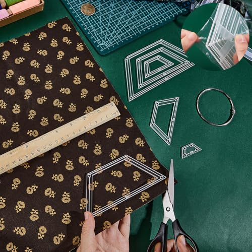 NBEADS 6Pcs Acrylic Quilting Templates Set, Trapezoid Cutting Ruler Template with Hinged Rings Transparent Sewing Guides 0.6x1.5 inch to 2.8x6.4 inch for Fabric Marking and Craft Design - style: Trapezoid