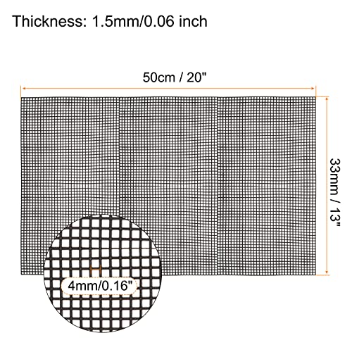 MECCANIXITY Plastic Mesh Canvas Sheet 50x33cm/20x13inch Black Blank Canvas Rectangle 4mm Hole for Embroidery Needlepoint, Knit Crochet Mesh, Pack of 2 - color: Black, size: 20x13inch