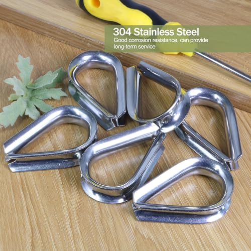 M12 Wire Rope Thimble, 304 Stainless Steel Thimble for 7/16-1/2 Inch Diameter Wire Rope, 4 Pieces - size: M12