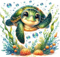 DYAIANGMU Sea Turtle Stamped Cross Stitch Kit for Adults 13.7x13.7 inches - color: Y118