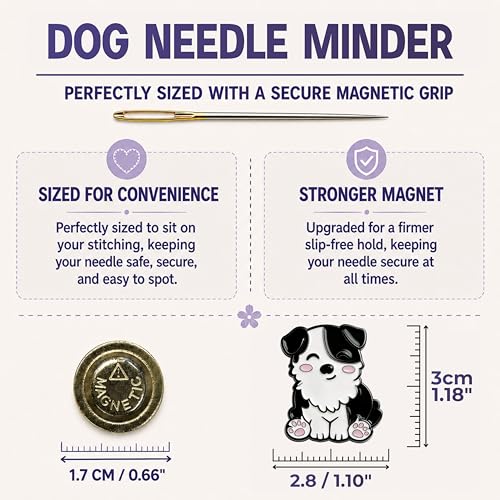The Quilted Bear Magnetic Needle Minder, Small, Collie Dog - color: Collie Dog