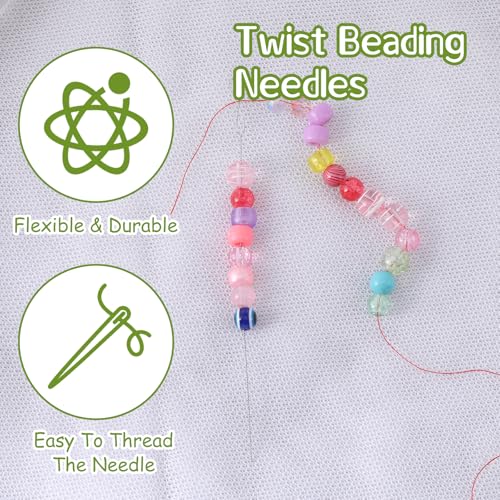 12Pcs Beading Needles Extra Fine 0.02"& Long 5.5" for Seed Beads