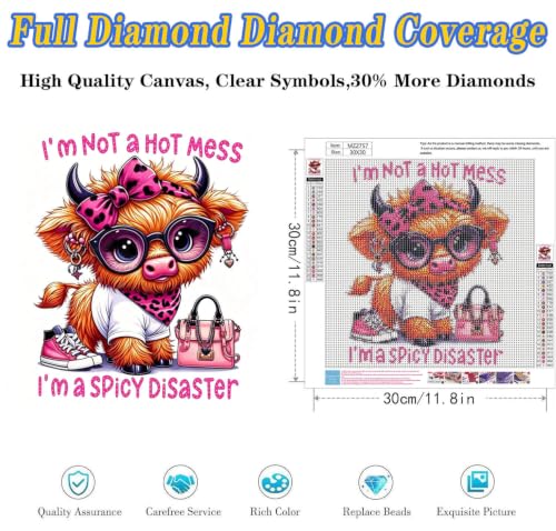 Dugsmgd Highland Cow Diamond Art Kits for Adults, Diamond Painting 12x12in - color: Highland Cow