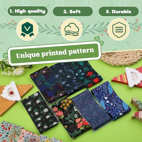 ZMAAGG Jelly Roll Fabrics-32PCS Quilting Fabric, Floral Fabric Strip Bundle - color: Green