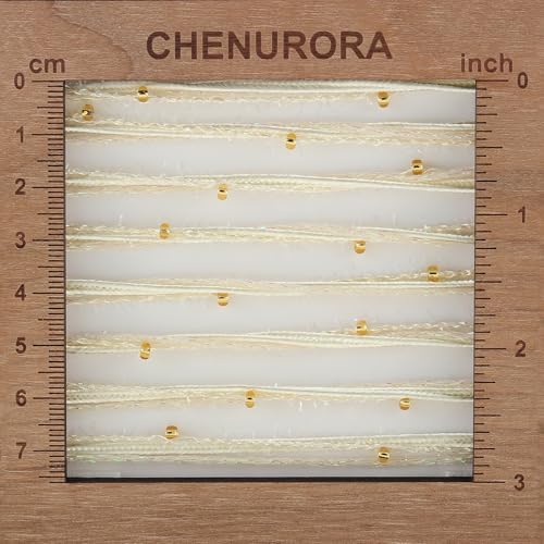 Artisanal Yarn Collection Multifiber Fancy Yarn for Knitting Crocheting Crafts DIY, Set of 3 Rolls (Cream Satin with Mini Golden Beads) - color: Cream Satin with Mini Golden Beads