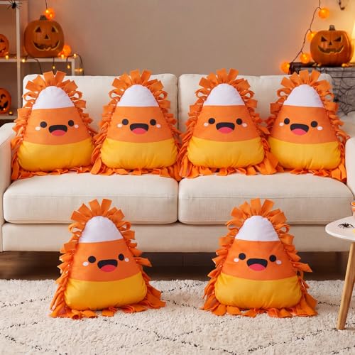 Weysat 6 Sets Halloween Candy Corn Tied Pillow DIY Craft Kit - style: Halloween Candy