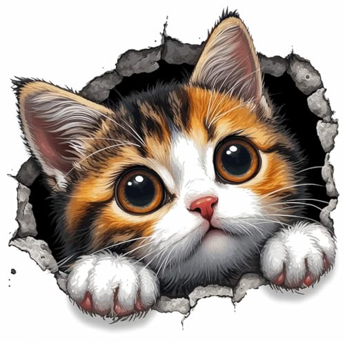 Moohue 14CT Stamped Printed Counted Cross Stitch Kits for Adults Animals Cute Cat Cross Stitch Patterns Flowers for Beginners Needlepoint Kits for Adults (Animal Cute Cat) - color: Animal Cute Cat