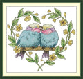 CaptainCrafts Cross Stitch Kits Snowman Counted Unprinted Fabric Cross Stitching DIY Needlecrafts Embroidery Kit for Adults Beginner (White, Birds in Love) - color: Birds in Love, style: White