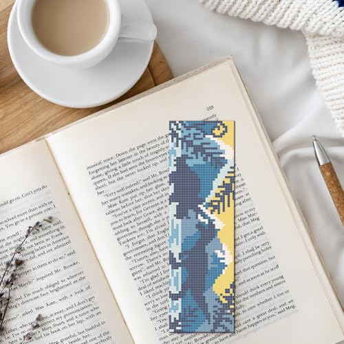 FREEBLOSS 6 Set Cross Stitch Bookmark Kit Dinosaur Scene 8"*2.4" 11CT - style: Dragon Scenery