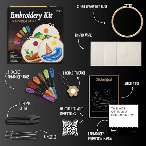 Unwynd Embroidery Kit Landscape for Adults and Beginners,Cross Stitch Craft - style: Beginner-Friendly