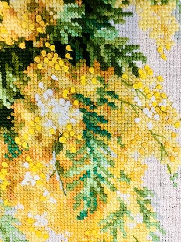 RIOLIS 1615 Mimosa Counted Cross Stitch Kit 7 x 9.5 in - style: Mimosa 1615
