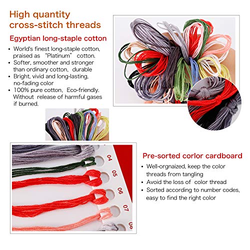 Printed Cross Stitch Kits 11CT 9X9 inch 100% Cotton Holiday Gift DIY Embroidery Starter Kits Easy Patterns Embroidery for Adults Crafts DMC Stamped Cross-Stitch Supplies Needlework Tiger and Bee - color: Stamped 15.8×15.8 inch