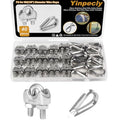 20Pcs 1/8'' M3 Wire Rope Clamps 20Pcs M3 Wire Rope Thimble - size: M3 - 1/8”