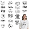 Inspirational Quotes Iron on Transfer - 20Pcs DTF Transfers Ready to Press, Motivational Sayings Iron on Patches Decals, Positive Heat Transfer Stickers for DIY Tshirts Clothes Hoodies - color: Inspirational Quotes 225