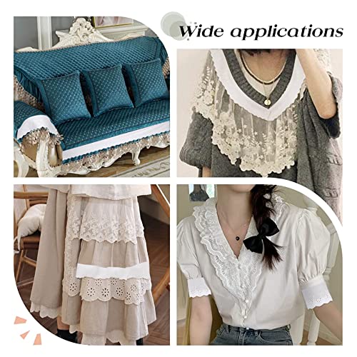 GORGECRAFT 7.5 Yards Cotton Lace Trim Eyelet Embroidery Fabric Curtain Tablecloth Slipcover Bridal DIY Clothing/Accessories for DIY Craft Sewing Wedding Decoration 80Mm Wide - size: 7.5 Yards;80mm wide