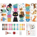 ORIGACH 6 Pack Cat Teacup Cross Stitch Kit, - style: Cat Teacup