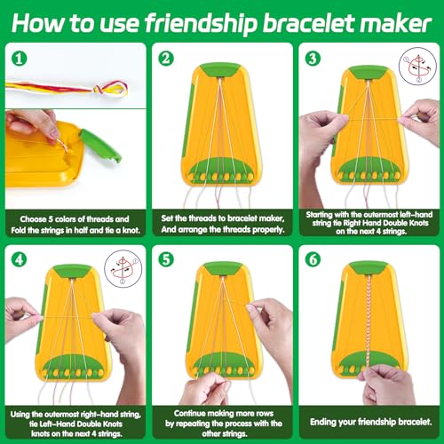 Maynacs Friendship Bracelet Making Kit for Girls 8-12, 28 Pre-Cut Threads - color: Green