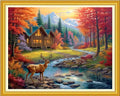 Funxvoot Stamped Cross Stitch Kits Beginners Full Range of Embroidery Kits for Adults 11CT Embroidery Patterns Needlepoint Kits Printed Cross Stitch Kits-Elk Scenery 16x20 inch - color: Craftsstyle21