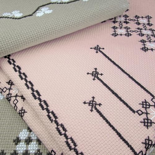 Essentials By Leisure Arts Aida Cloth, 14 Count, Medium Pink, 3pc, Bulk, Cross Stitch Fabric, Embroidery Fabric, Cross Stitch Supplies for Crafting, Stitching, and Sewing Projects 30x36 - color: Medium Pink
