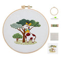 Ebherys Level 1 Embroidery Kits for Beginners and Adults, Different Animals Pattern, 1set as a Pack, inculde 1 Hoop, Instruction and Enough Threads, Easy and Basic Stitches (Giraffe) - color: Giraffe