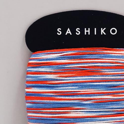 DARUMA Sashiko Thread Card Rolls Set of 3 (43.7 Yards x3) - Sewing & Embroidery, Includes Instruction Manual and Gift Packaging (Thin, Three-Tone Kasuri Yarn) - color: Three-Tone Kasuri Yarn, style: Thin