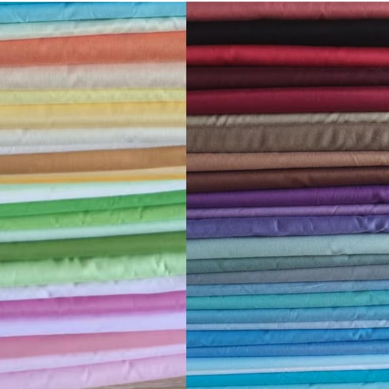 Cotton Fabric DIY Making Supplies Quilting Patchwork Fabric Fat Quarter Bundles DIY for Quilting Cotton Patchwork Cushions (50 Colors, 9.8" x 9.8") - color: 50pcs Colors, size: 9.8" x 9.8"