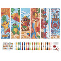 BEUNITONE 6 Pcs Cute Animals Cross Stitch Bookmark Kit for Beginner Adults DIY Beach Stamped Embroidery Bookmark Kits with Instruction for Starters Printed Cross Stitch Kits for Book Lover 8''x2.4'' - style: Fun Seaside