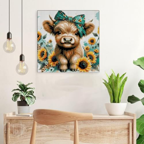 Cow Stamped Cross Stitch Kits for Adults Beginner,Counted Embroidery Kits - color: cow