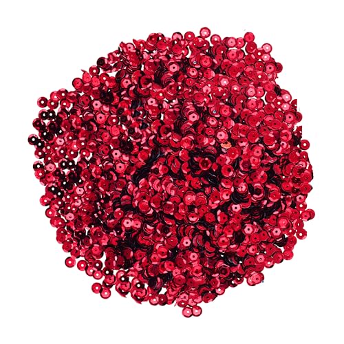 Mandala Crafts 6mm Cup Round Burgundy Sequins for Sewing Embroidery - color: Burgundy, size: 6mm Cup Sequins